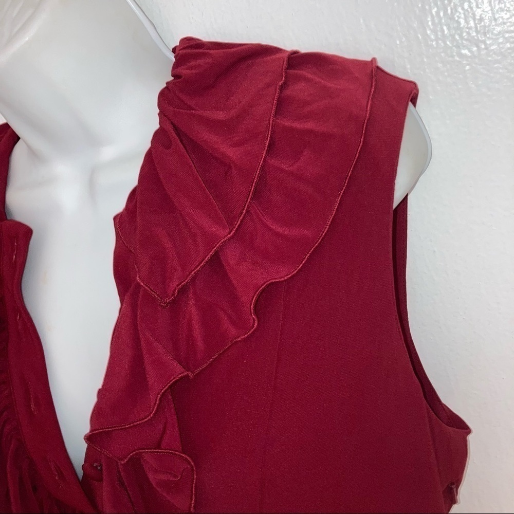 ABS Essentials Stretch Shift Sleeveless Dress Red L - Picture 4 of 6